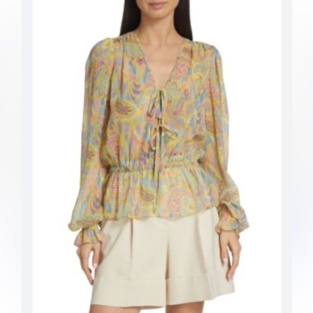 LIKE NEW SIZE S Ramy Brook Pastel Paisley Blouse